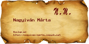 Nagyiván Márta névjegykártya